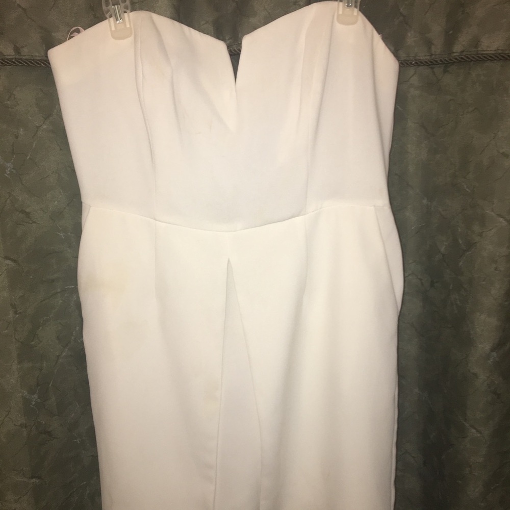 Strapless formal dress- white